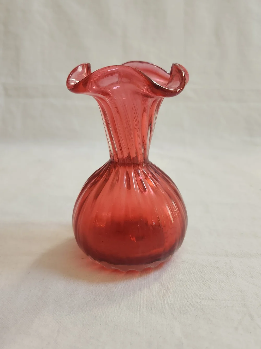 Rossi Glass Cranberry Art Glass Vase
